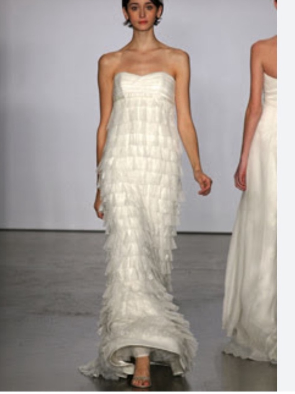 Reverie By Melissa Sweet tiered Strapless Ivory Wedding Dress Size 8
